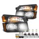 Chevy Avalanche 2002-2006 Body Cladding Black Headlights LED Bulbs Complete Kit