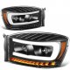 Dodge Ram 2006-2008 Black DRL Projector Headlights Dynamic Signals