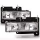 GMC Yukon 1992-1999 Clear Glass Euro Headlights