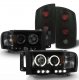 Dodge Ram 3500 2003-2005 Black Smoked Halo Projector Headlights and Tail Lights