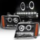 Chevy Tahoe 2007-2014 Black Halo Projector Headlights LED