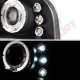 Ford F350 Super Duty 1999-2004 Black Dual Halo Projector Headlights with LED