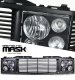 Chevy 2500 Pickup 1994-2000 Black Billet Grille and Headlight Conversion Kit