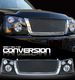 Chevy Avalanche 2003-2006 Chrome Mesh Grille and Black Headlight Conversion Kit