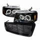 Ford F150 2004-2008 Black Billet Grille and Projector Headlights