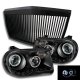 Chrysler 300C 2005-2010 Black Phantom Grille and Halo Projector Headlights