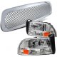 Dodge Durango 1998-2003 Chrome Mesh Grille and Headlights Set