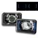 Dodge Lancer 1986-1989 Blue LED Black Chrome Sealed Beam Projector Headlight Conversion