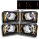 Chrysler Fifth Avenue 1984-1990 Amber LED Black Chrome Sealed Beam Projector Headlight Conversion Low and High Beams