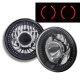 Jeep CJ7 1976-1986 Red LED Black Chrome Sealed Beam Projector Headlight Conversion