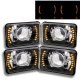 Lincoln Town Car 1986-1989 Amber LED Black Chrome Sealed Beam Projector Headlight Conversion Low and High Beams
