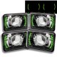 Chevy Blazer 1981-1988 Green LED Black Chrome Sealed Beam Projector Headlight Conversion Low and High Beams