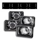 Pontiac Grand AM 1985-1989 LED Black Sealed Beam Projector Headlight Conversion Low and High Beams