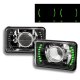 Toyota Land Cruiser 1988-1990 Green LED Black Chrome Sealed Beam Projector Headlight Conversion