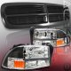 Dodge Dakota 1997-2004 Black Grille and Euro Headlights Set