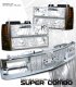 GMC Sierra 1500 1994-1998 Chrome Grille and Clear Euro Headlights Set