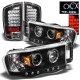 Dodge Ram 3500 2003-2005 Black Projector Headlights and LED Tail Lights