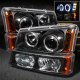 Chevy Avalanche 2003-2005 Black Halo Projector Headlights and Bumper Lights