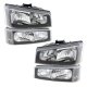 Chevy Avalanche 2003-2006 Black Clear Headlights and Bumper Lights