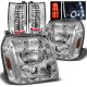 GMC Yukon XL 2007-2014 Chrome Halo Projector Headlights and LED Tail Lights