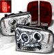 Ford F350 Super Duty 2005-2007 Chrome CCFL Halo Headlights and Red Clear LED Tail Lights