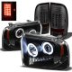 Ford F350 Super Duty 2005-2007 Black CCFL Halo Headlights and Smoked LED Tail Lights