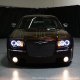 Chrysler 300C 2008-2010 Black CCFL Halo Headlights and Red Clear LED Tail Lights