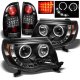 Toyota Tacoma 2005-2011 Black Halo Projector Headlights and LED Tail Lights