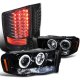 Dodge Ram 2500 2003-2005 Smoked Halo Headlights and LED Tail Lights