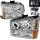 Chevy Avalanche 2003-2005 Clear Projector Headlights and Bumper Lights