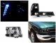 Ford Ranger 1998-2000 Black Euro Headlights with LED and Bumper Lights Set