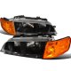 Honda Accord 1994-1997 Black Headlights and Amber Corner Lights Set