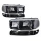 GMC Sierra 1500HD 2001-2007 Black Clear Headlights and Bumper Lights