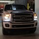 Ford F450 Super Duty 2011-2016 Smoked Halo Projector Headlights and LED Tail Lights