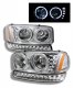 GMC Sierra 2500 1999-2004 Halo Headlights and LED Bumper Lights Chrome