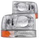 Ford F350 Super Duty 1999-2004 Crystal Headlights and Corner Lights Chrome