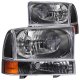 Ford F350 Super Duty 1999-2004 Crystal Headlights and Corner Lights Black