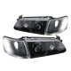 Toyota Corolla 1993-1997 Black Halo Projector Headlights and Corner Lights