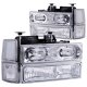 Chevy Tahoe 1995-1999 Clear Halo Euro Headlights and Bumper Lights